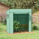 Serra per Piante 196x77x197 cm con 2 Finestre Laterali a Rete e Ingresso Avvolgibile in PE e Acciaio Verde      