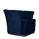 Poltrona Argentario 90x85x70 cm in Velluto Berger blu notte base nera