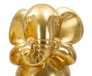 Set 3 Pezzi Decorazione Elefante Non Vedo Non Sento Non Parlo Ø15,5x20,5 cm in Resina Oro      