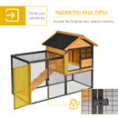Conigliera da Giardino 122x63x92 cm con Rampa in Legno e Metallo
