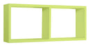 Mensola Rettangolare 2 Scomparti da Parete 70x30x15,5 cm in Fibra di Legno Morgana Verde