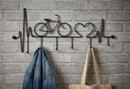 Appendiabiti da Muro Bicicletta Nero 59x3,2x26,5 cm in Metallo Nero      
