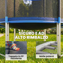 Trampolino da Giardino Ø183x200 cm con Rete di Protezione e Scala in Acciaio PP Blu      
