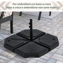 Base per Ombrellone da Giardino 96x96x9 cm in HDPE Nero