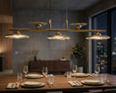 Lampadario Emily 5 Luci Vetro Grigio 100x24x18 cm in Ferro e Vetro Oro e Grigio      