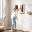 Specchio Portagioie 36,5x9,5x67 cm Armadietto con 2 Chiavi in Legno Bianco  