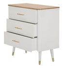 Comò Matera 78x80x37 cm in Legno MDF e Ferro Bianco/Marrone