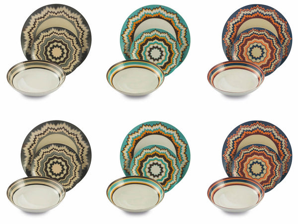 online Servizio Piatti 18 Pezzi in Porcellana Villa d'Este Home Tivoli Funky Multicolor