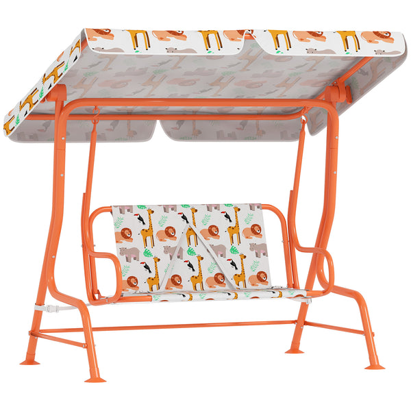 online Dondolo per Bambini Altalena da Giardino 2 Posti 112x75x120 cm Arancione