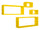 Set 3 Mensole Cubo da Parete Quadrato e Rettangolare in Fibra di Legno Merlino Giallo Canarino