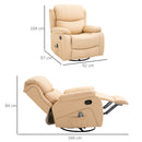 Poltrona Relax Massaggiante 97x92X104 cm in Similpelle Beige