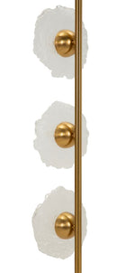 Lampadario Emily Verticale Vetro Trasparente 15x16x110 cm in Ferro e Vetro Oro e Trasparente      