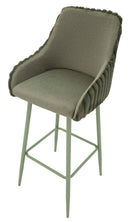 Sgabello Bar Alaska A Verde Set 2 Pz 52x46x111 cm in Compensato e Spugna e Ferro e Poliestere Verde      