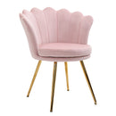 Poltrona da Salotto in Stile Vintage 67x64x77 cm Schienale a Conchiglia in Velluto Rosa  