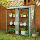 Serra da Giardino 143x46x151 cm con 6 Mensole e 2 Porte Avvolgibili Copertura in PE Trasparente      