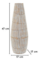Vaso Resina Hanoi Ø17x47 cm in Resina Bianco effetto lavato      