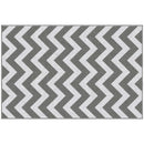 Tappeto da Esterno Reversibile 121x182 cm con Fantasia Geometrica Grigio e Bianco   