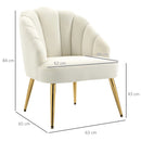 Poltrona Imbottita 63x65x84 cm in Velluto Bianca
