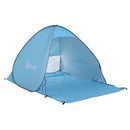 Tenda da Spiaggia Campeggio Impermeabile Apertura Pop-Up 150x200x115 cm Azzurro 