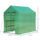 Serra a Tunnel da Giardino 214x143x195 cm in Acciaio e PE  Verde