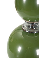 Lampada da Tavolo Eva Two Ø38x65 cm in Vetro e Ferro e Tessuto Verde e Grigio      