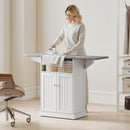 Mobile con Asse da Stiro Pieghevole 131x37x88,5 cm e Armadietto in MDF Bianco      