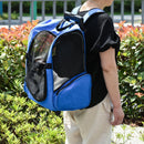 Trasportino Zaino 2 in 1 per Cani e Gatti 42x25x55 cm con Tasche e Maniglia Telescopica Blu