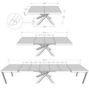 Tavolo Allungabile 180/440x90 cm Volantis Cashmere Gambe Multicolore 4/B      