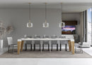 Consolle Allungabile 90-300x40x77 cm in Nobilitato Bianco e Marrone