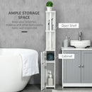 Mobile a Colonna 2 Ripiani 2 Armadietti 15,2x29,8x118 cm in MDF e Legno Truciolare Bianco