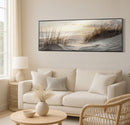 Stampa Dipinta su Tela Laccata Beach con Cornice 152x4x52 cm in Abete e Tela e Plastica      