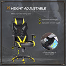 Sedia da Gaming Ergonomica in Similpelle e Rete Nero e Giallo