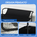 Lettino Brandina per Cani Medi e Grandi 106x81x33 cm Rialzato con Poggiatesta da Esterno in Tessuto a Rete Nero      