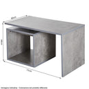 Tavolino da Salotto in Legno MDF Grigio 77x40x44 cm 