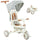 Triciclo per Bambini 5 in 1 96,5x49x101 cm con Maniglione e Cinture di Sicurezza Bianco Crema
