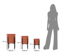 Porta Vasi Milly Tris Ø36x56,5 cm - Ø30x48,5 cm - Ø24x37,5 cm in Ferro Rosso mattone e Nero      