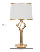 Lampada da Tavolo Slimmy Ø28x53 cm in Ferro e Plastica Bianco e Oro      