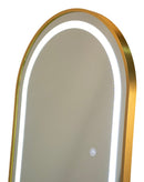 Specchio da Terra LED Simple Arco 50x3x160 cm in Alluminio e Specchio Oro      