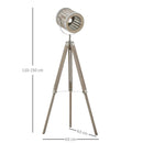 Lampada da Terra Tripode in Legno di Pino e Acciaio  