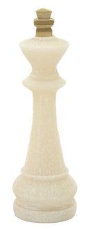 Set 8 Pezzi Decorazione Scacchi Quarzy Assortiti in Resina Bianco e Oro      