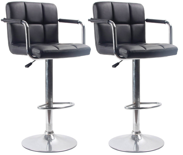 Set 2 Sgabelli con Alzata a Gas e Seduta Girevole in Similpelle Charlotte Nero prezzo