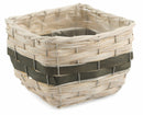 Set 2 Portavasi Quadrati in Legno Soriani Bianco