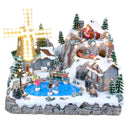 Villaggio Natalizio 49x44x35 cm in Resina con Musica e Luci