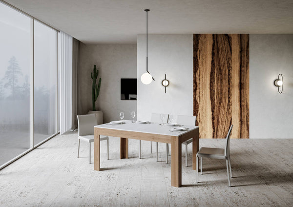sconto Tavolo Allungabile 160-220x90x77 cm Bibi Mix Bianco Frassino