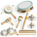 Strumenti Musicali per Bambini Set Percussioni Montessori in Legno Aracione e Celeste      