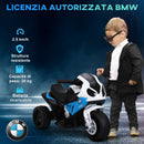 Moto Elettrica per Bambini 18-36 Mesi con Licenza BMW 6V con 3 Ruote Fari Musica Max 20 kg Blu      