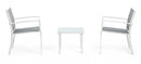 Set Tavolino e 2 Sedie da Giardino Auri Bianco in Metallo
