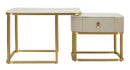 Tavoli da Caffè Beauty Coppia 70x70x48 cm - 50x50x43,5 cm in Pino e MDF e Metallo      
