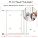Cancelletto di Sicurezza per Animali Domestici 76,9-81,9 cm in Ferro Bianco
