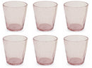 Set 6 Bicchieri Ø9x10 cm in Vetro Soffiato Villa d'Este Home Tivoli Cancun Rosa